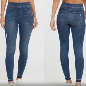 SPANX Distressed Skinny Pull On Jeans size  L/G